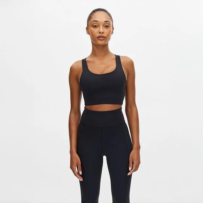 Невесомый спортивный бюстгальтер регулируемый черный