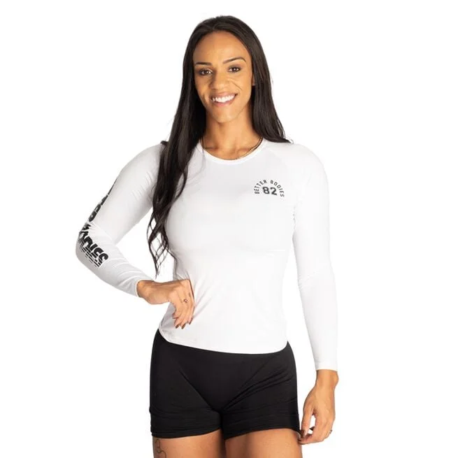 82 Футболка с длинными рукавами Белая