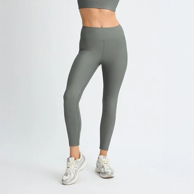 Колготки в рубчик зеленые