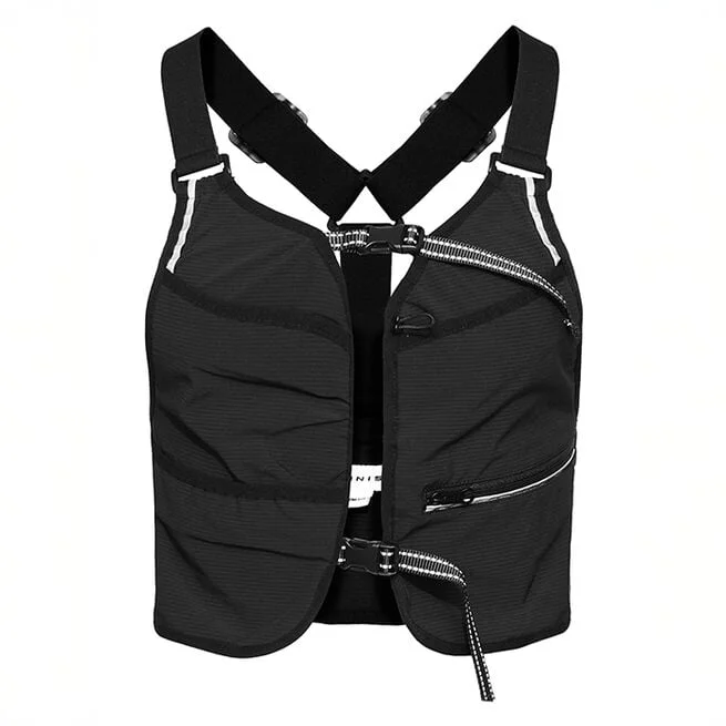 Светящийся жилет для бега черный