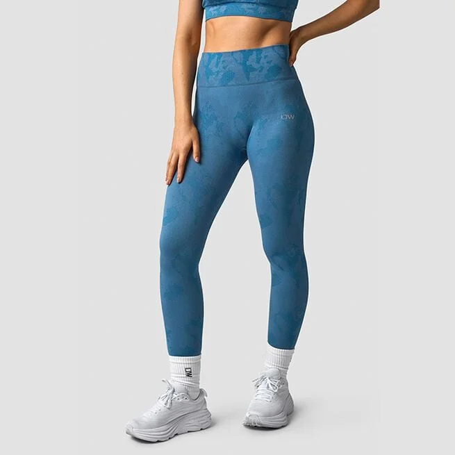 Бесшовные колготки с камуфляжным принтом, светло-бирюзовый