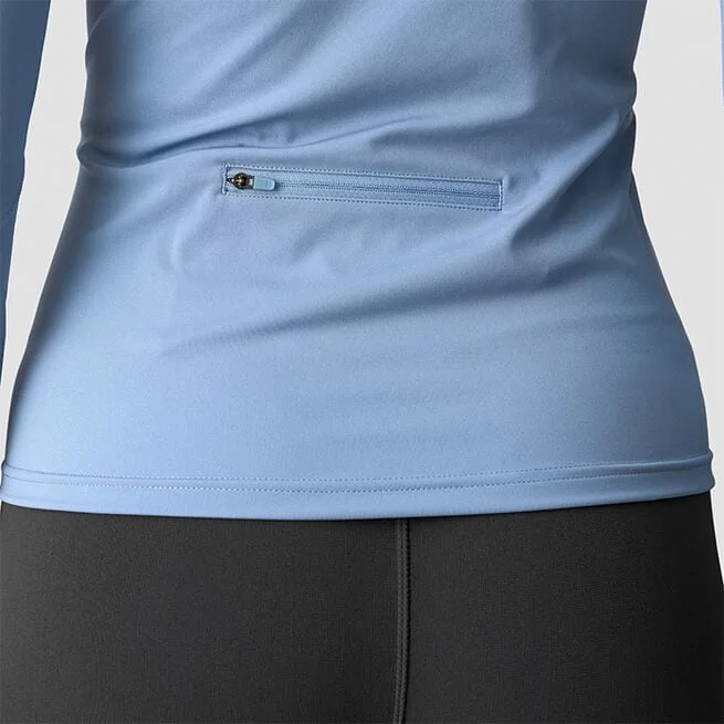 Повседневный свитер с длинным рукавом и молнией 1/4, синий