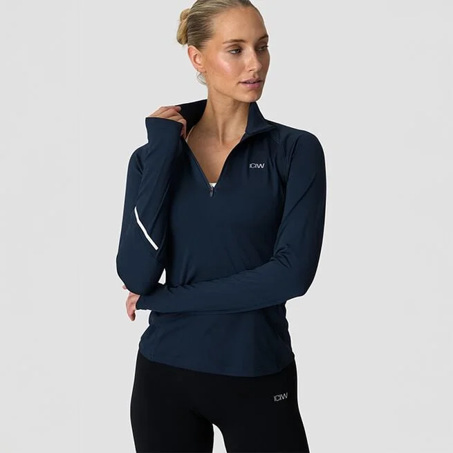 На каждый день Длинный рукав В полоску Молния 1/4 Синий