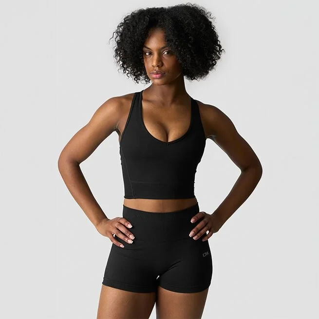 Укороченный тренировочный топ черный