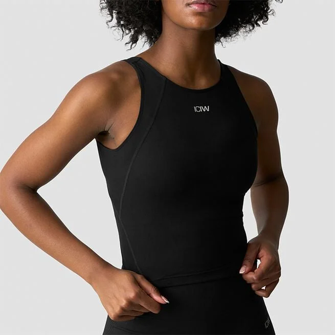 Тренировочный топ миди черный