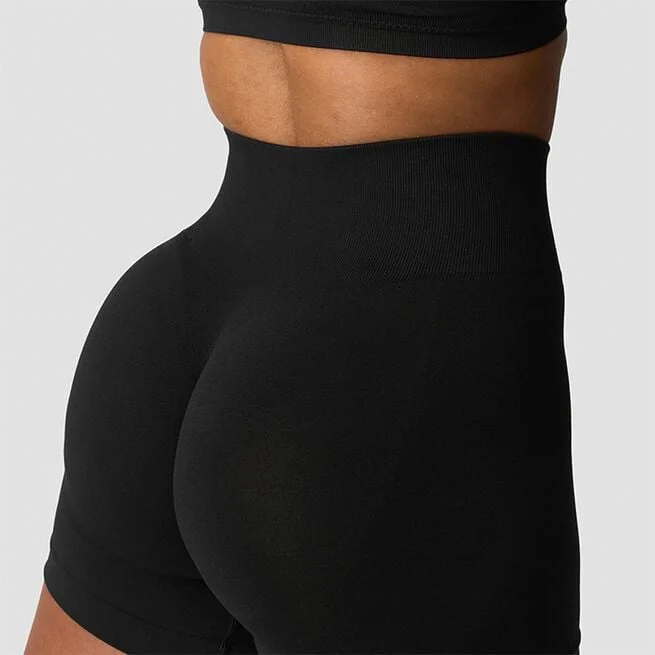 Гладкие шорты-миди черные