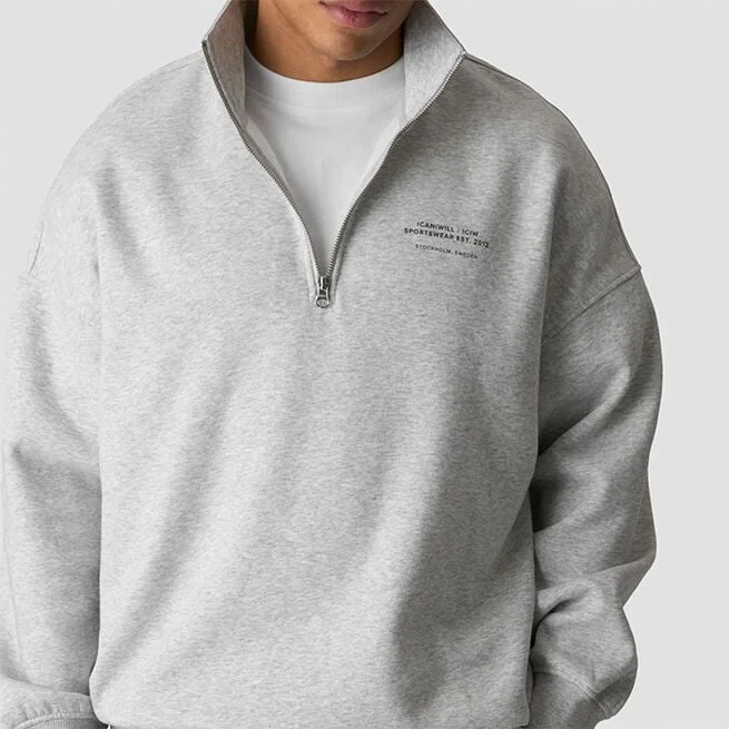 Рубашка на каждый день на молнии 1/4 Серая