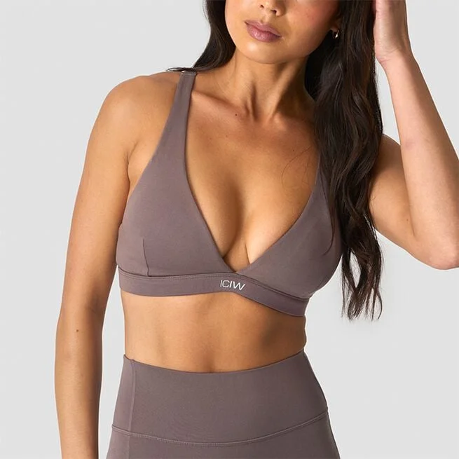 Роскошный спортивный бюстгальтер с V-образным вырезом, коричневый