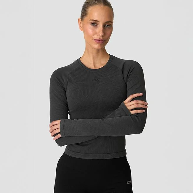 Рубашка с длинным рукавом Sculpt, черная