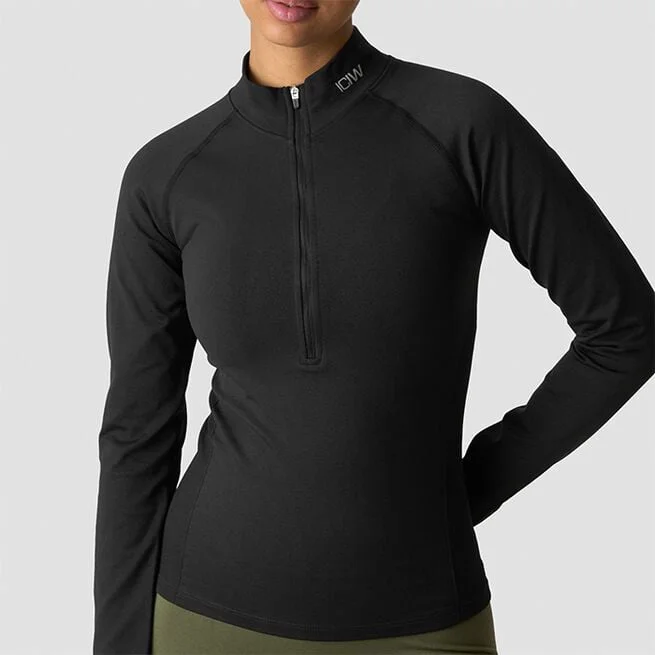 Define с длинным рукавом, молнией 1/2, черный