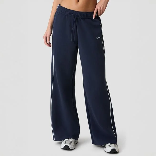 Контрастные брюки Темно-синие