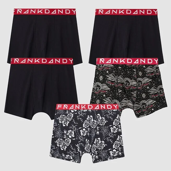 Боксеры 5 шт. Черный Красный