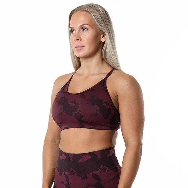 Бесшовный тренировочный топ с камуфляжным принтом Prime, красный