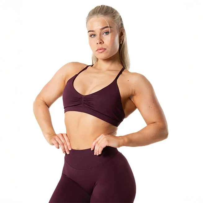 Бесшовный спортивный бюстгальтер Aura, красный