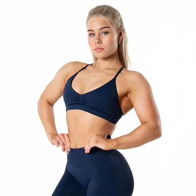 Бесшовный спортивный бюстгальтер Aura Темно-синий