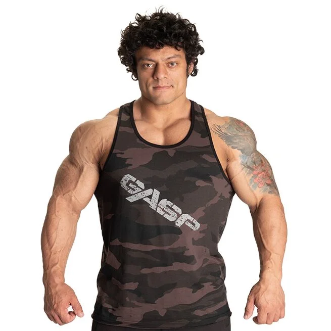 Винтажная рубашка с Т-образным вырезом и узором «Темный ландшафт»