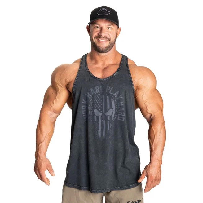 Тренировочный топ с черепом, черный