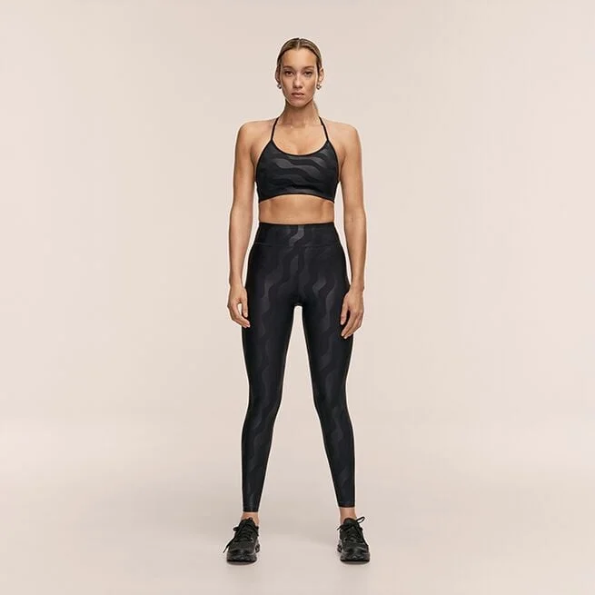 Теплые купальники с высокой талией, черные с рисунком