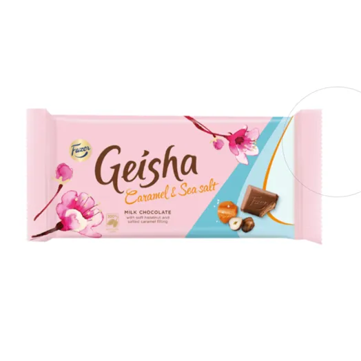 Шоколад Fazer 121г Гейша с карамельной крошкой и фундуком