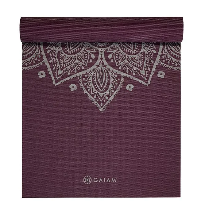 Коврик для йоги Gaiam Midnight Plum Sundial Flower, 5 мм