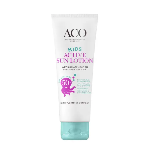 Детский солнцезащитный крем - лосьон ACO Kids Active с SPF 50+ 250 мл
