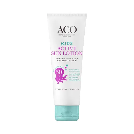 Детский солнцезащитный крем - лосьон ACO Kids Active с SPF 50+ 125 мл