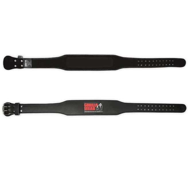 «4-дюймовый мягкий подъемный ремень, кожаный черный/красный»