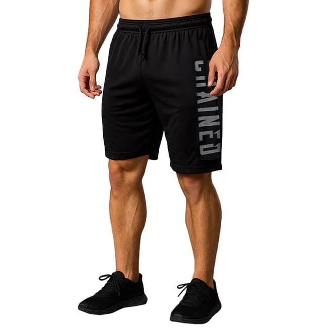 Шорты из сетчатой ткани с цепочкой, черные