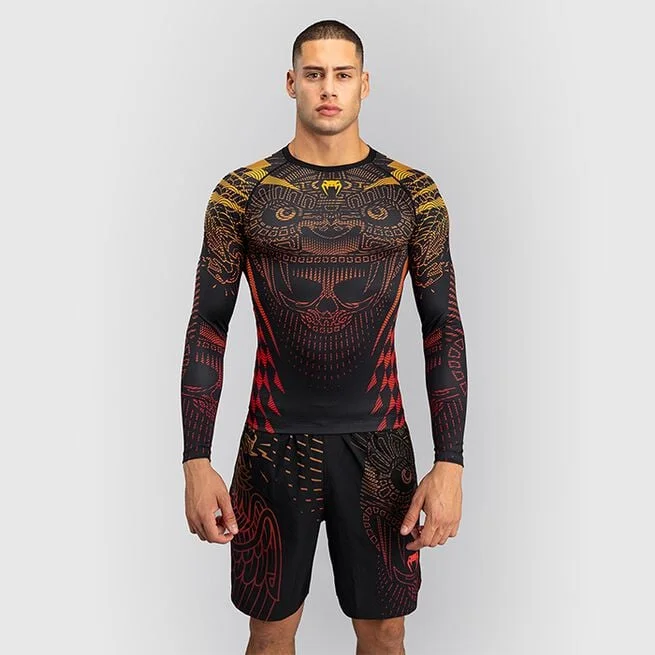 Рашгард Venum Quetzal Fury Черный Красный Оранжевый