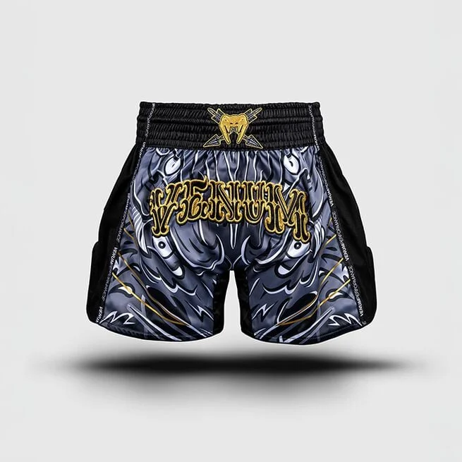 Шорты для тайского бокса Venum Wolf Atak Черный Серый