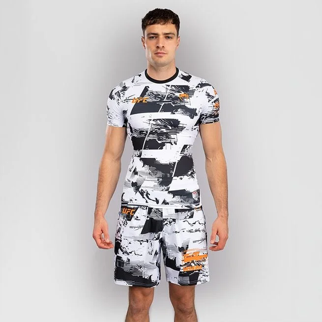 Рашгард UFC Zenith by Venum Fight Week с коротким рукавом Черный Белый Оранжевый