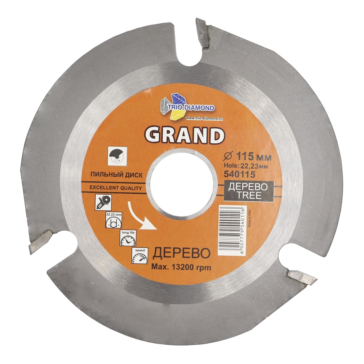 Пильный диск для УШМ TRIO-DIAMOND 115 мм, 3 зуба