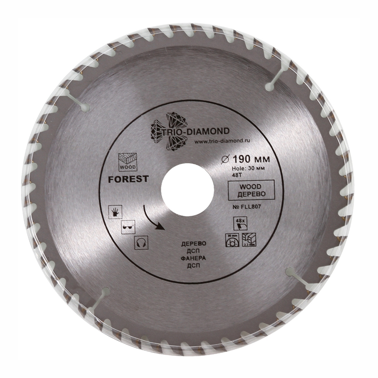 Пильный диск TRIO-DIAMOND 190 мм с 48 зубьями FLL807
