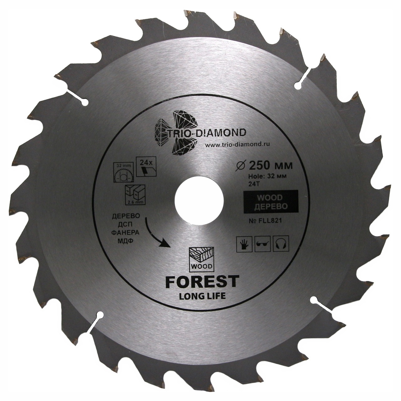Пильный диск TRIO-DIAMOND FLL821 250 мм с 24 зубьями