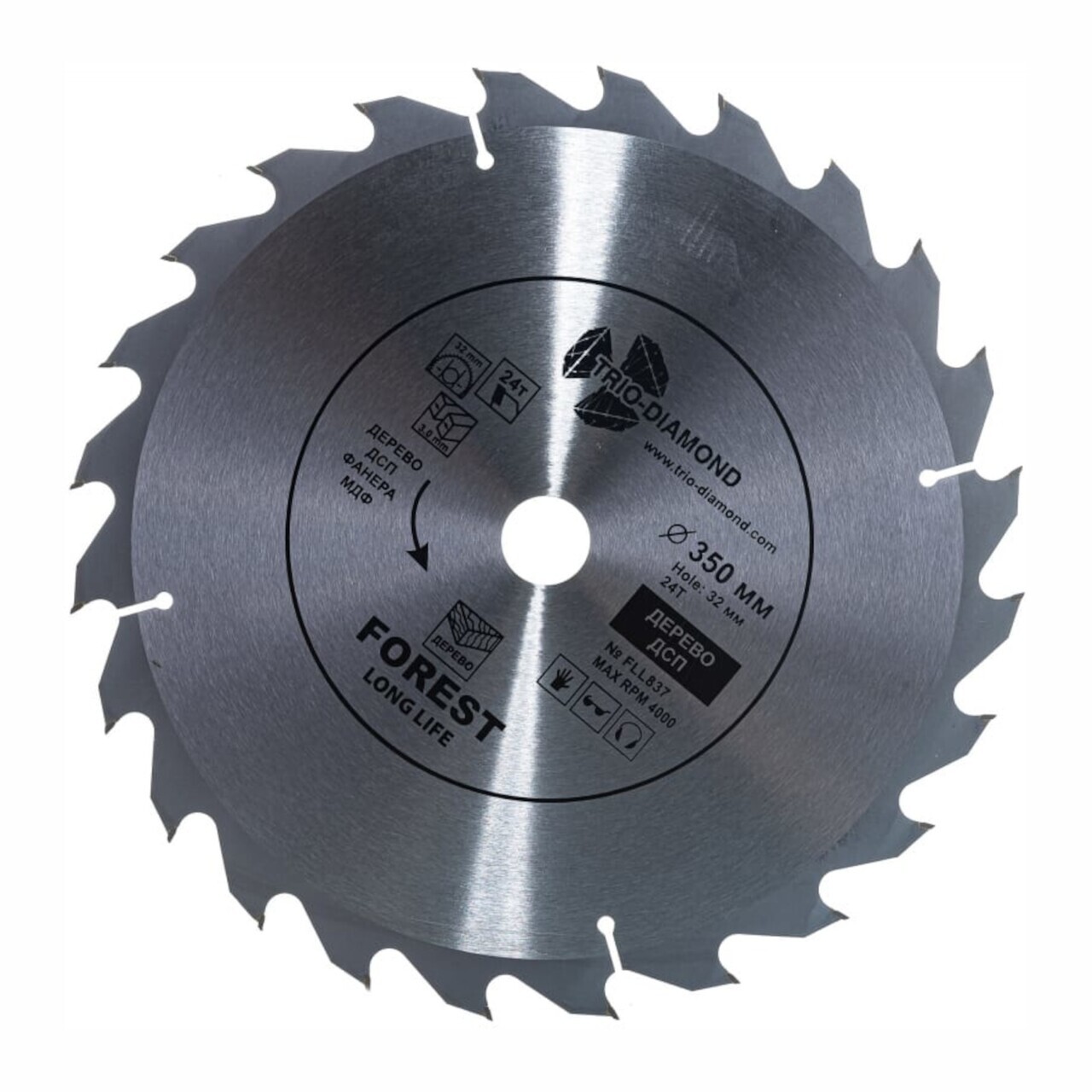 Пильный диск TRIO-DIAMOND FLL837 для древесины и фанеры