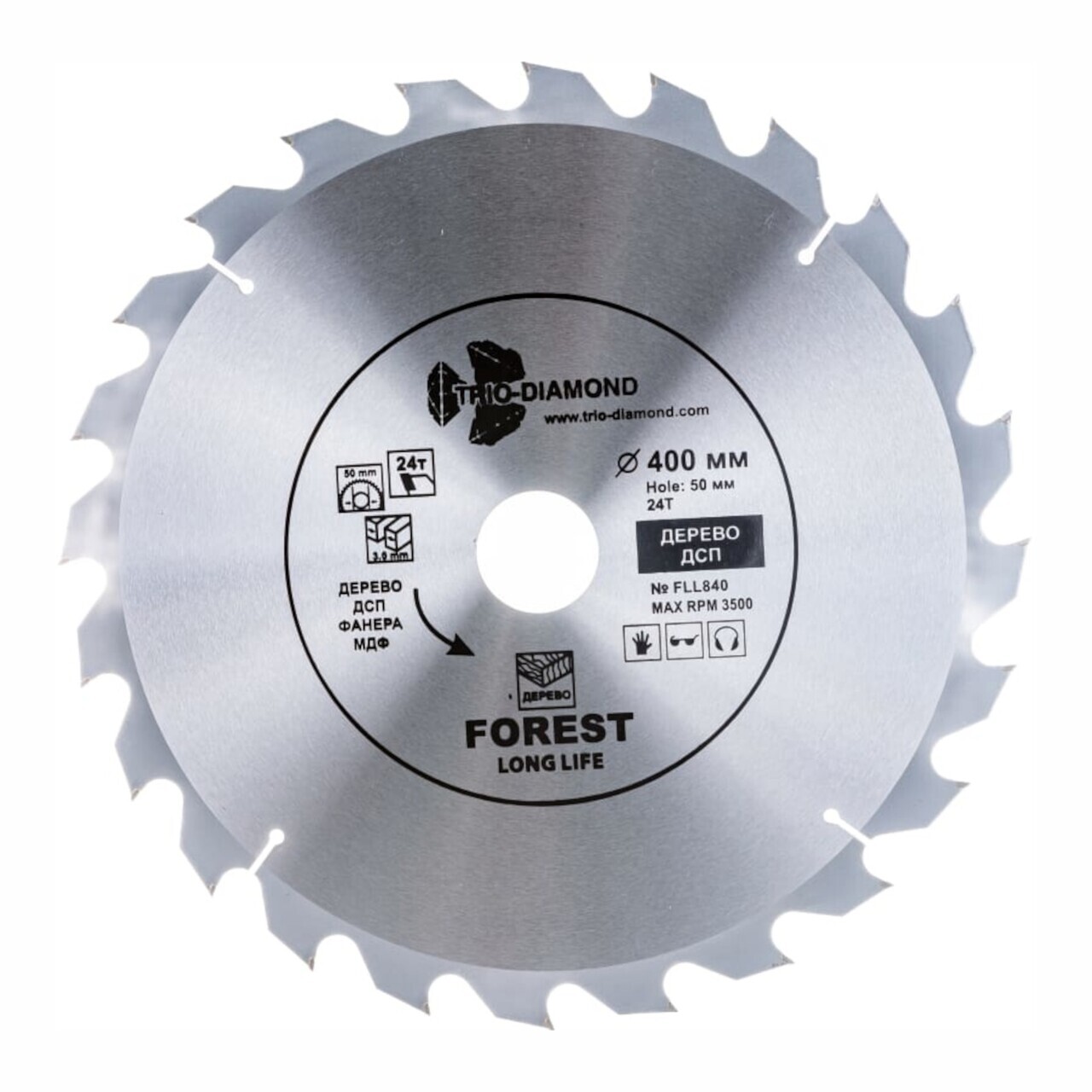 Пильный диск 400 мм с 24 зубьями для древесины