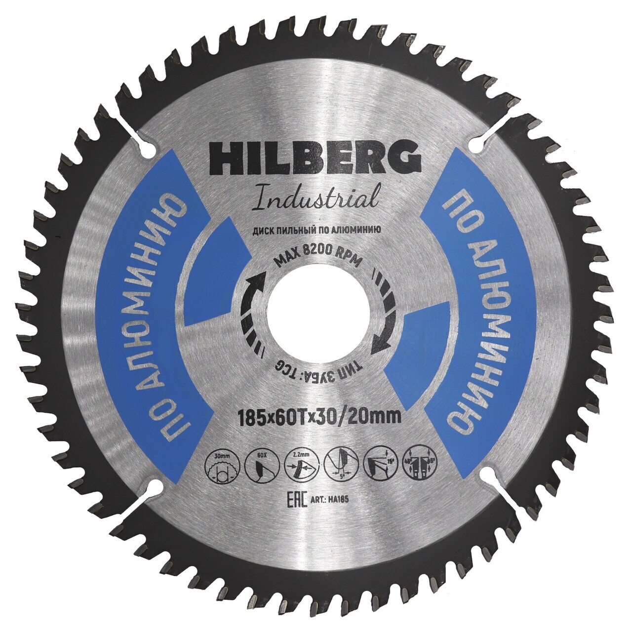 Пильный диск Hilberg для алюминия 185 мм, 60 зубьев
