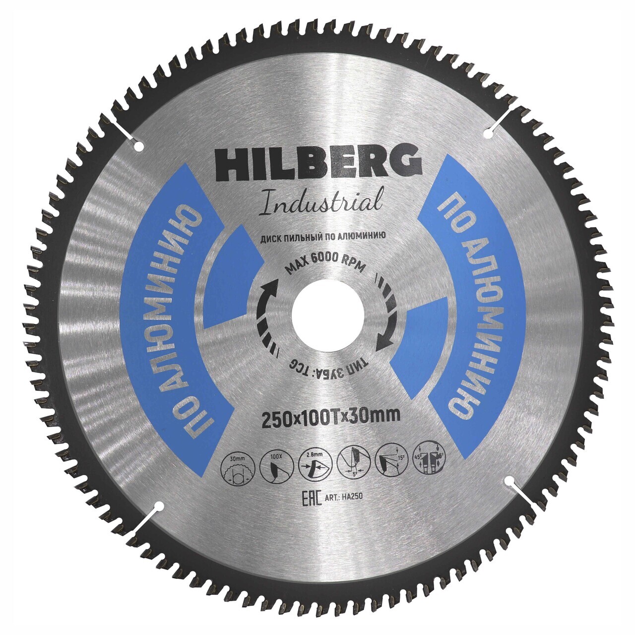 диск пильный Hilberg 250 мм для алюминия