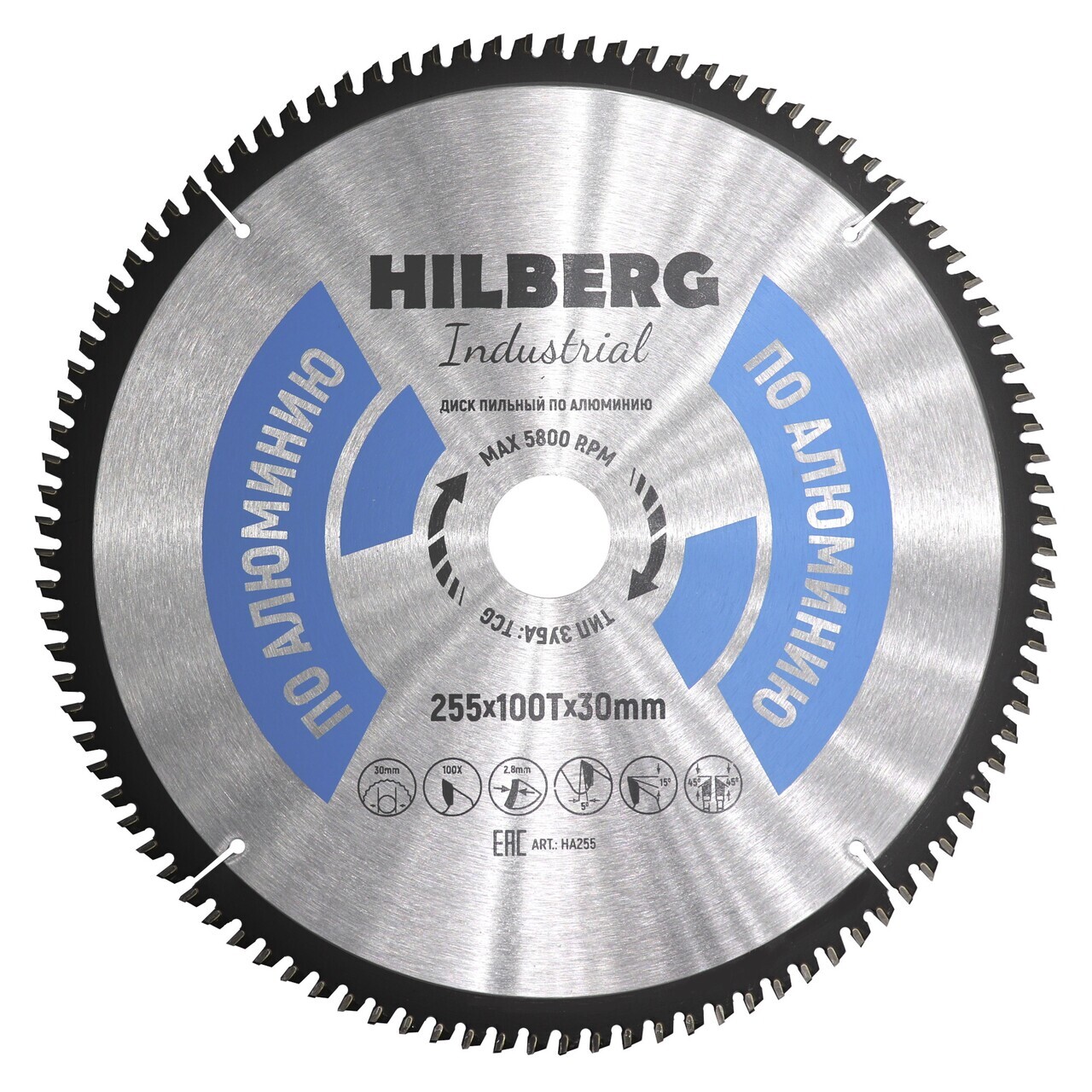 Диск пильный Hilberg 255 мм для алюминия