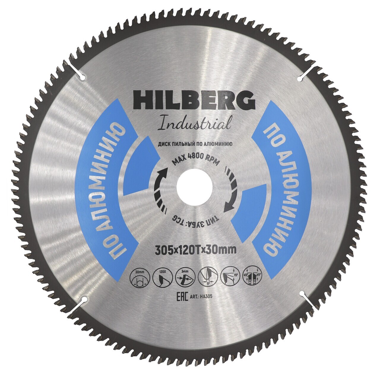 Пильный диск Hilberg HA305 для резки алюминия