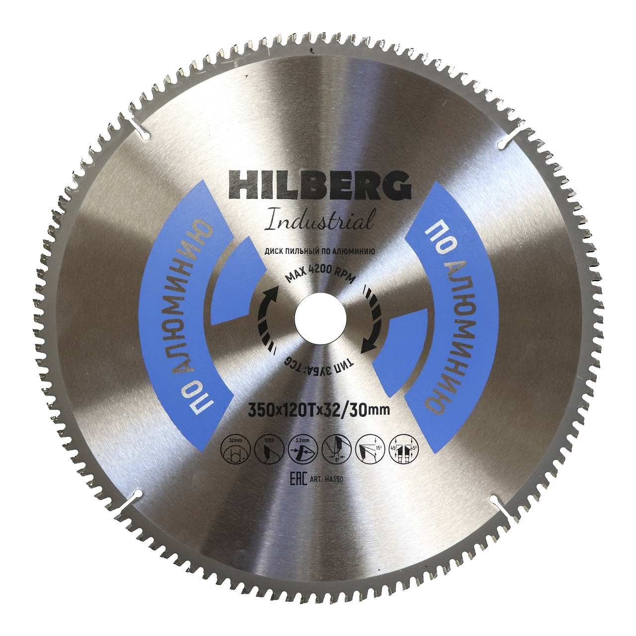 Пильный диск Hilberg HA350 для резки алюминия