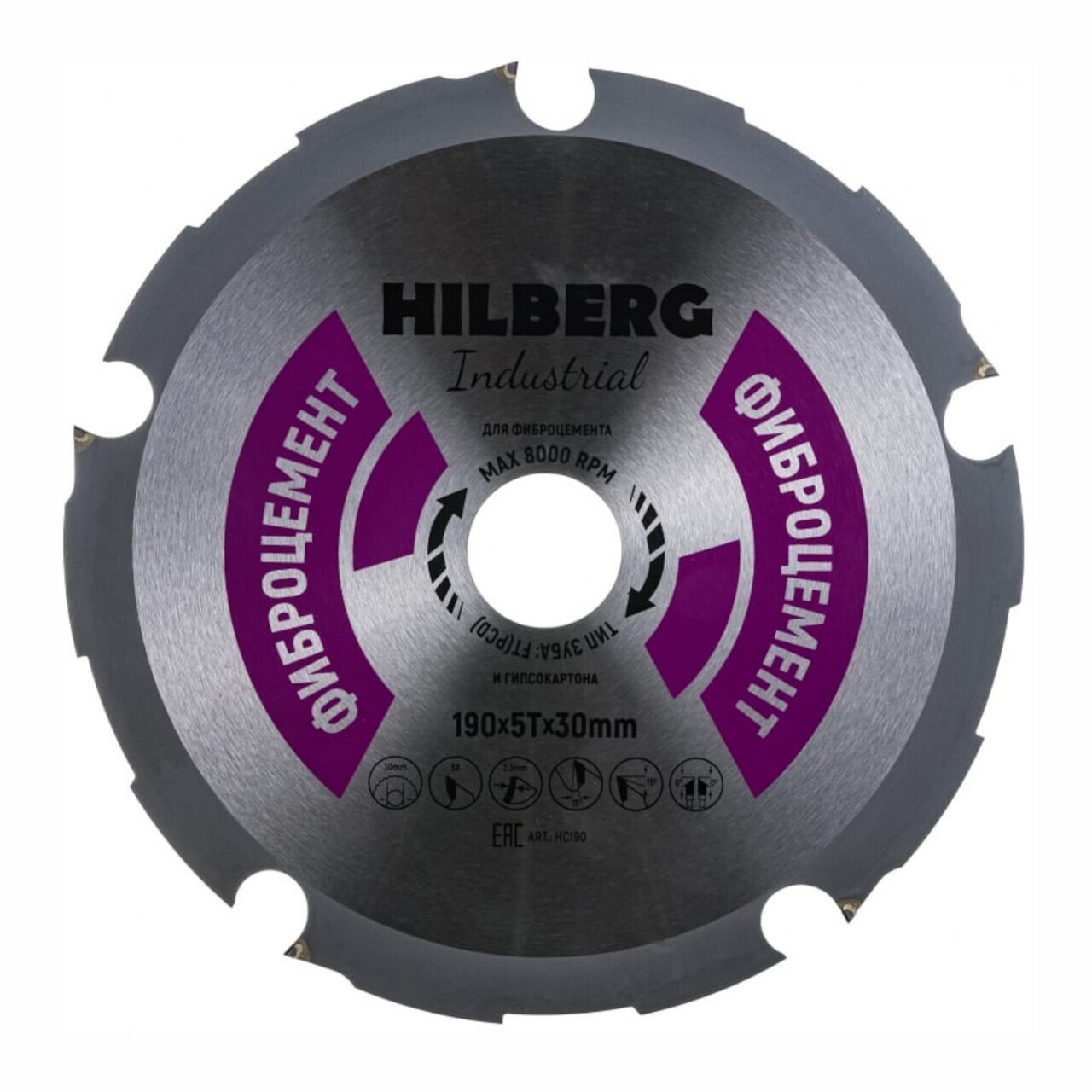 Пильный диск Hilberg Industrial 190 мм для фиброцемента HC190