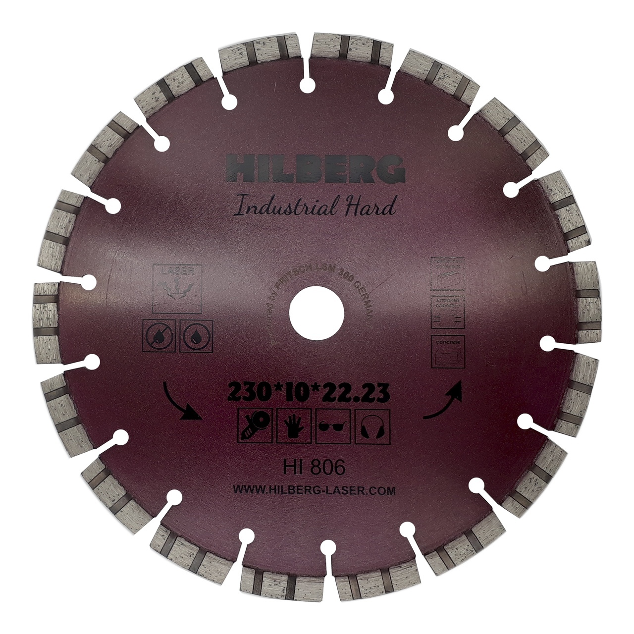 алмазный диск Hilberg HI806 230 мм для резки бетона и камня