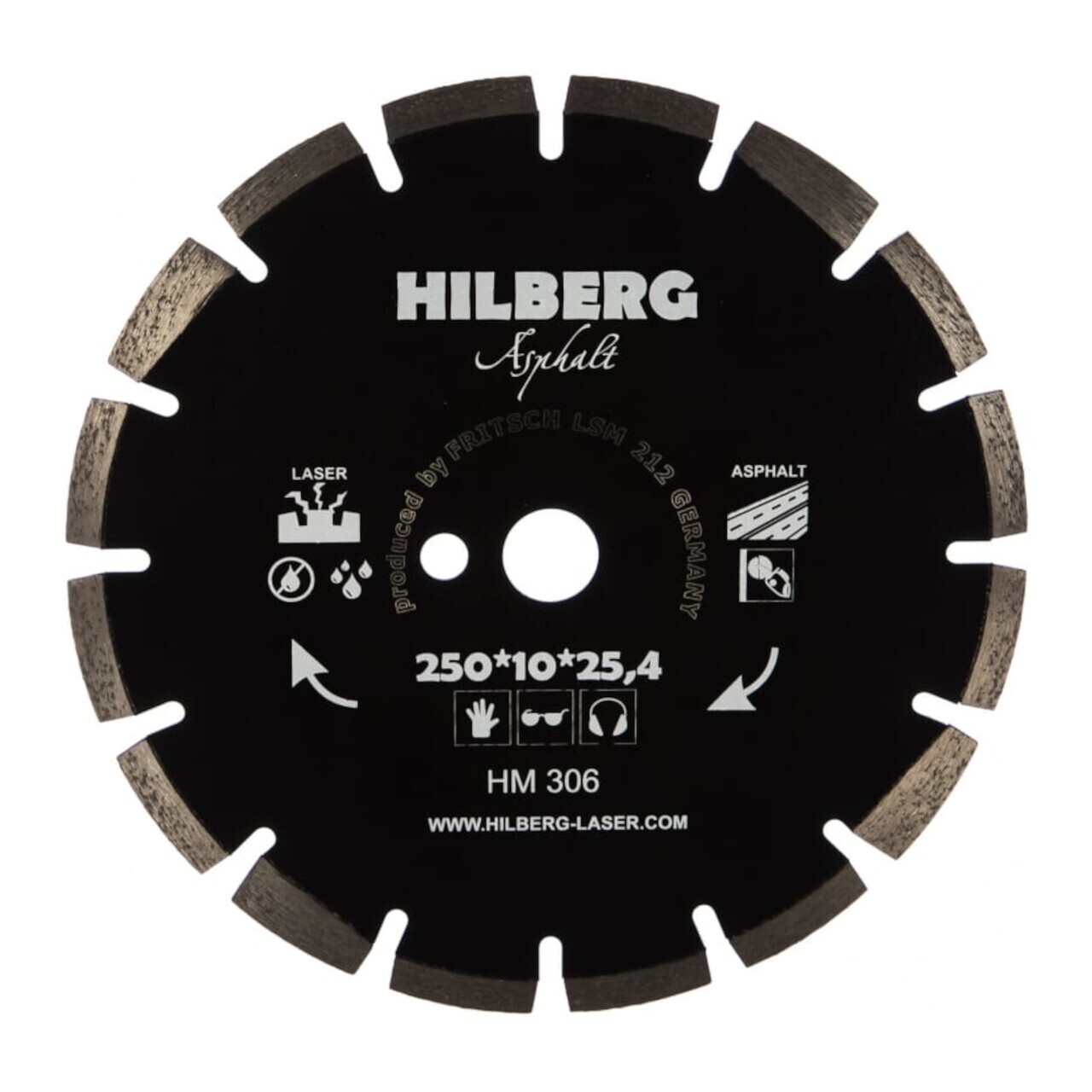 Алмазный диск отрезной 250 мм Hilberg для асфальта HM306