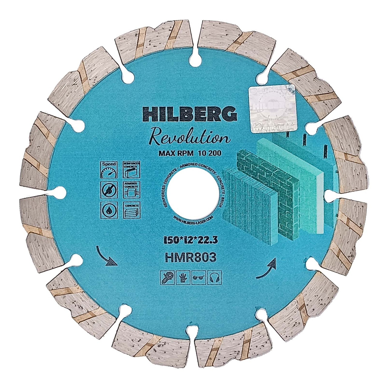 диск алмазный отрезной 150*22,23*12 Hilberg Revolution