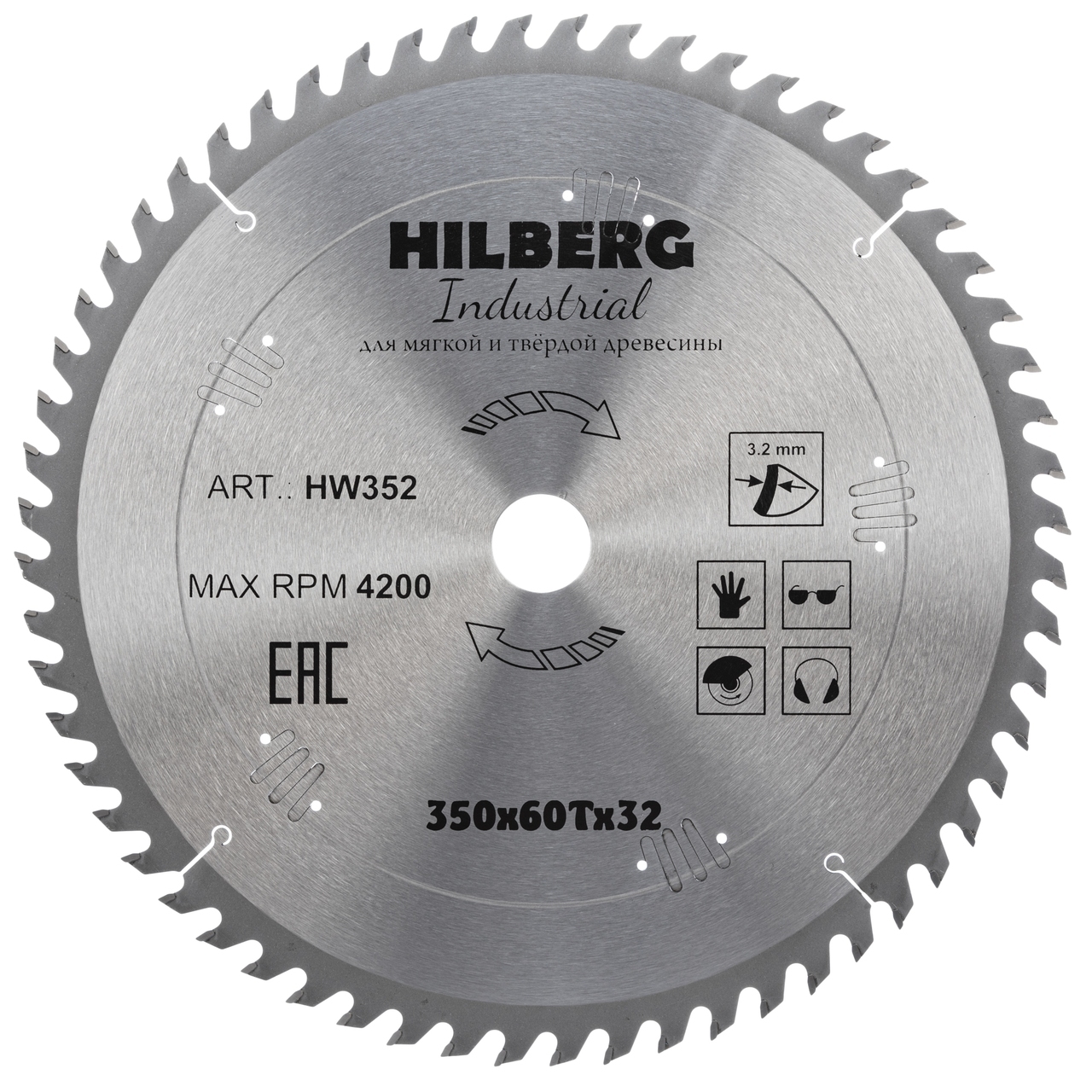 пильный диск Hilberg 350x32x60T для дерева