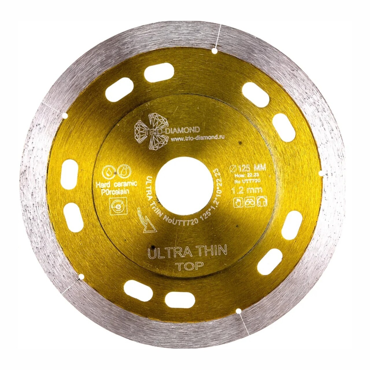 алмазный диск отрезной UTT720 для керамогранита и плитки