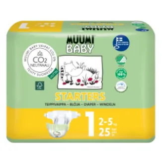 Подгузник 1/2-5кг Muumi Baby Starters 25шт