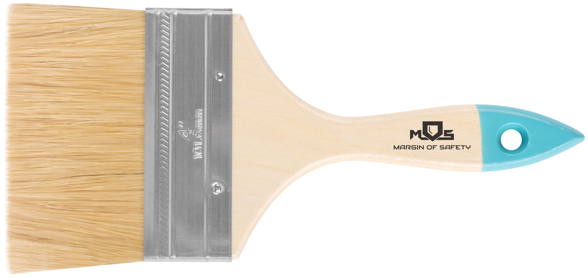 Флейцевая кисть 100 мм с натуральной щетиной и деревянной ручкой