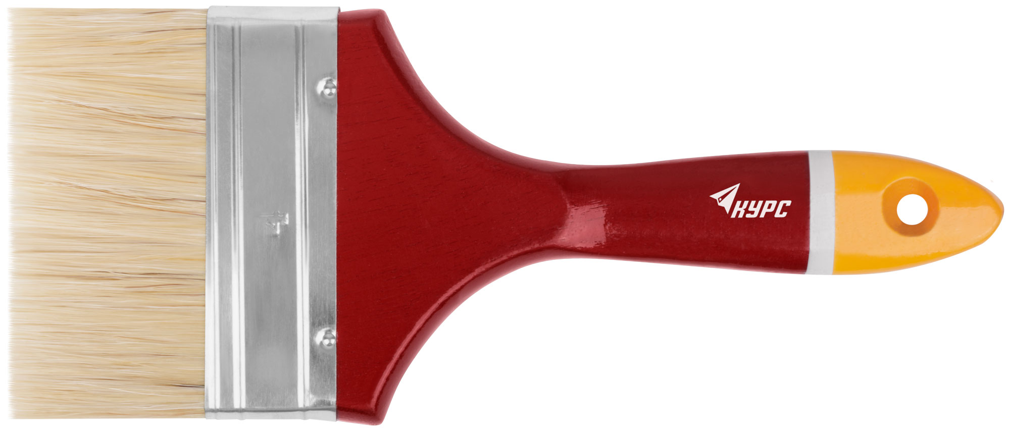 Кисть флейцевая 100 мм с натуральной щетиной и деревянной ручкой